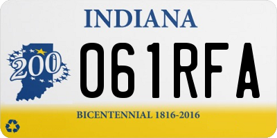 IN license plate 061RFA