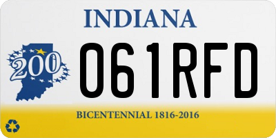 IN license plate 061RFD