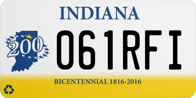 IN license plate 061RFI