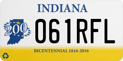 IN license plate 061RFL