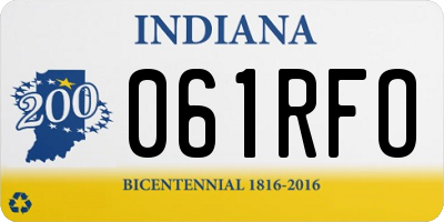 IN license plate 061RFO