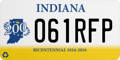 IN license plate 061RFP