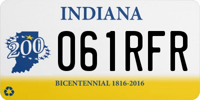 IN license plate 061RFR