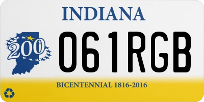 IN license plate 061RGB