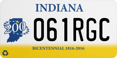 IN license plate 061RGC