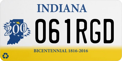 IN license plate 061RGD