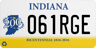 IN license plate 061RGE