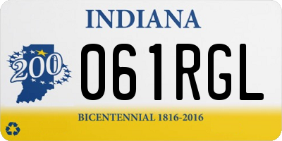 IN license plate 061RGL
