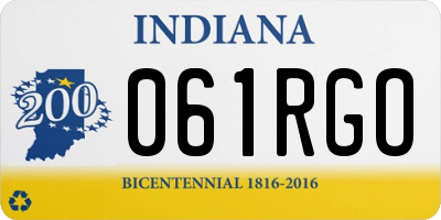 IN license plate 061RGO
