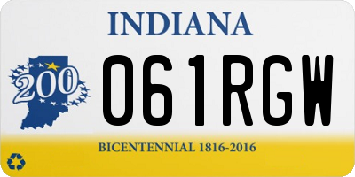IN license plate 061RGW