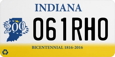 IN license plate 061RHO