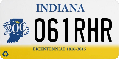 IN license plate 061RHR