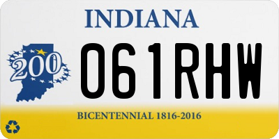 IN license plate 061RHW