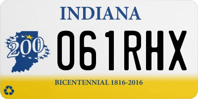 IN license plate 061RHX