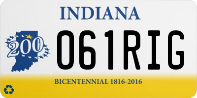 IN license plate 061RIG