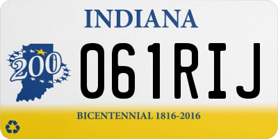 IN license plate 061RIJ