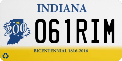 IN license plate 061RIM