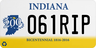 IN license plate 061RIP