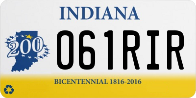 IN license plate 061RIR