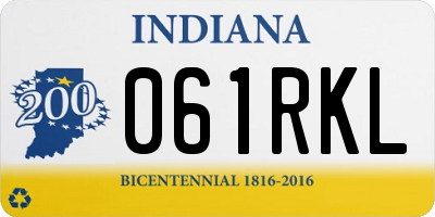 IN license plate 061RKL