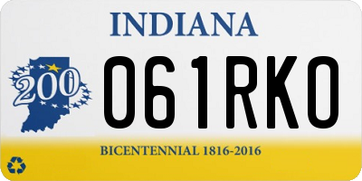 IN license plate 061RKO