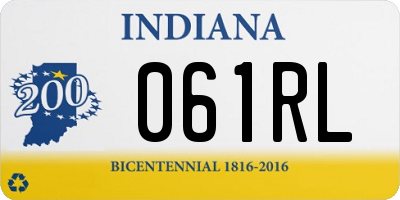 IN license plate 061RL