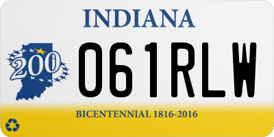 IN license plate 061RLW