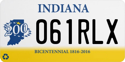 IN license plate 061RLX