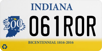 IN license plate 061ROR