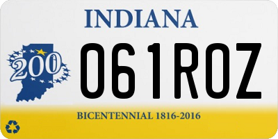 IN license plate 061ROZ