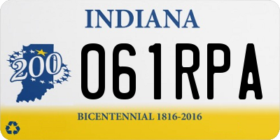 IN license plate 061RPA