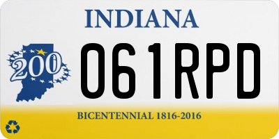 IN license plate 061RPD
