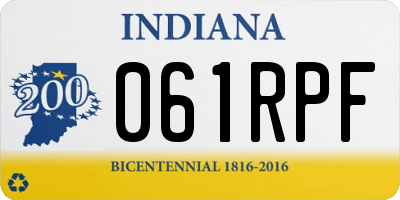 IN license plate 061RPF