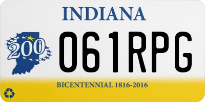 IN license plate 061RPG