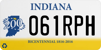 IN license plate 061RPH