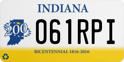 IN license plate 061RPI