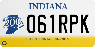 IN license plate 061RPK