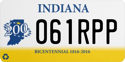 IN license plate 061RPP