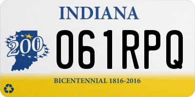 IN license plate 061RPQ