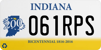 IN license plate 061RPS