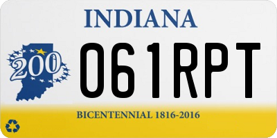 IN license plate 061RPT