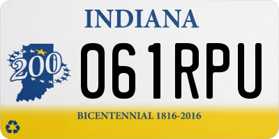 IN license plate 061RPU