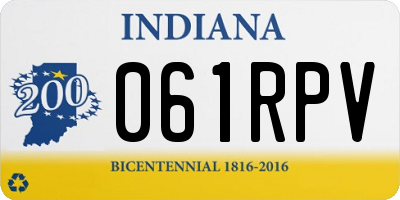 IN license plate 061RPV
