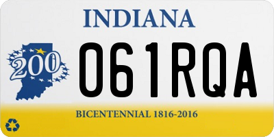 IN license plate 061RQA