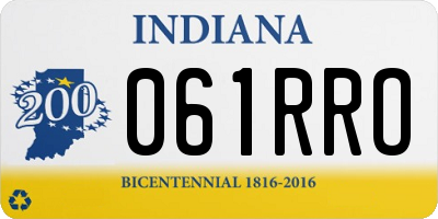 IN license plate 061RRO