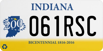 IN license plate 061RSC