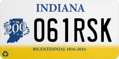 IN license plate 061RSK