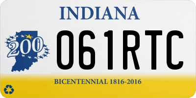 IN license plate 061RTC