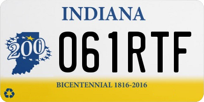 IN license plate 061RTF