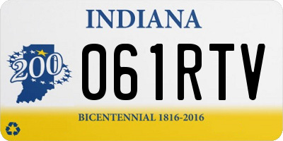 IN license plate 061RTV
